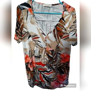 BaiSheng GT Floral Blouse Plus Size 2X